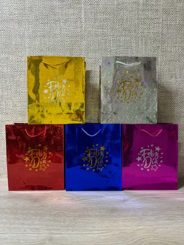 BOLSA DE REGALO FD HOLOGRAFICA 21.5 X 18 LUNA-118
