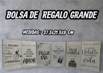 BOLSA DE REGALO KRAFT GRANDE MENSAJES  X12