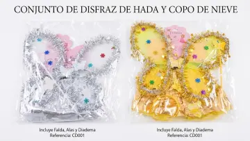ALAS MARIPOSA CON TUTU DIADEMA Y CETRO VE-10 PLATEADA- DORADA