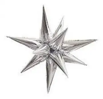 GLOBO METALIZADO ESTRELLA 12 PUNTAS PLATEADO