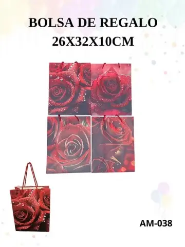 BOLSA DE REGALO ROSA MEDIANA RF:AM-038