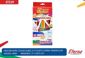 COLOR DOBLE PUNTA X12 ETERNA TRIANGULAR GRUESA 4MM RF:ET339