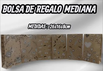 BOLSA DE REGALO KRAFT MEDIANA ESTAMPADA X12