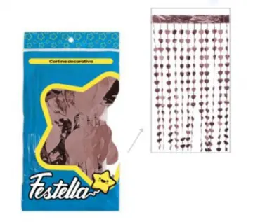 CORTINA CORAZON ORO ROSA RF:4464