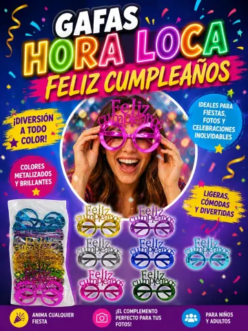 GAFAS FELIZ CUMPLEAÑOS X12 RF:101441
