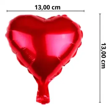 GLOBO METALIZADO CORAZON ROJO X50