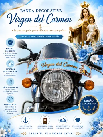 BANNER PLASTICO 3 METROS VIRGEN DEL CARMEN