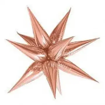 GLOBO METALIZADO ESTRELLA 12 PUNTAS ORO ROSA