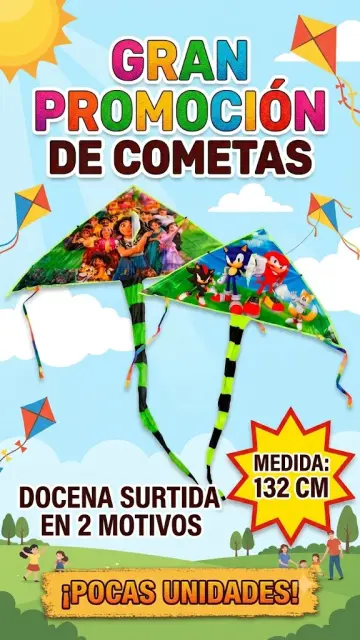COMETA PERSONAJES DOCENA 2 MOTIVOS 132 CM