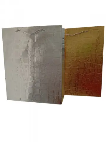 BOLSA DE REGALO DORADA Y PLATEADA MEDIANA RF:IF3220