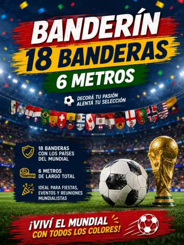 BANDERIN 18 BANDERAS 6 METROS