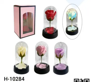 ROSA ARTIFICIAL CON LUZ ENCAPSULADA 15X8.5 CM RF:10284