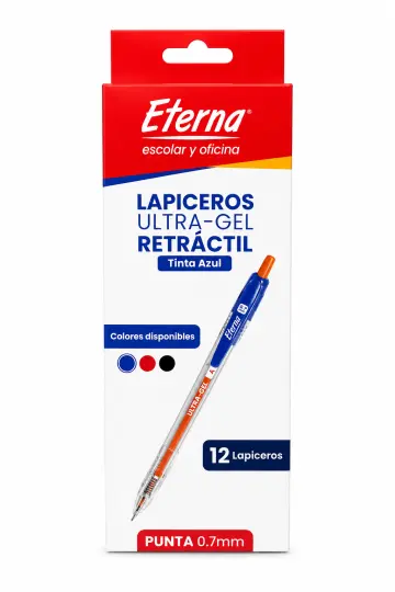 LAPICERO RETRACTIL ULTRA GEL AZUL X12 RF:ET681