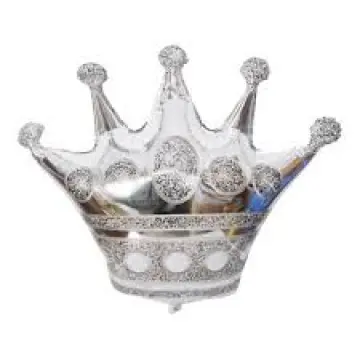 GLOBO METALIZADO CORONA PLATA