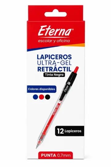 LAPICERO RETRACTIL ULTRA GEL NEGRO X12 RF:ET680