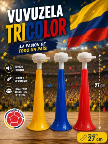 VUVUZELA TRICOLOR 27 CM RF:RY3227