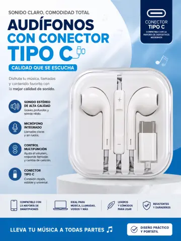 AUDIFONO MANOS LIBRES TIPO C RF:15360