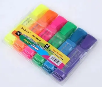 SET DE RESALTADORES X6 COLORES NEON RF:HY-102
