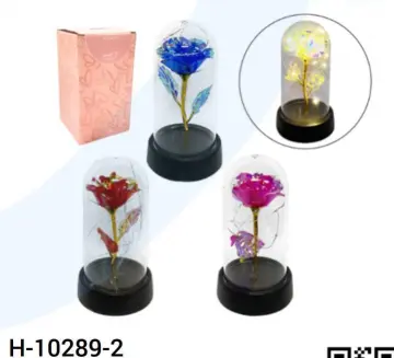 ROSA BRILLANTE CON LUZ ENCAPSULADA 15X8.5 RF:10289-2